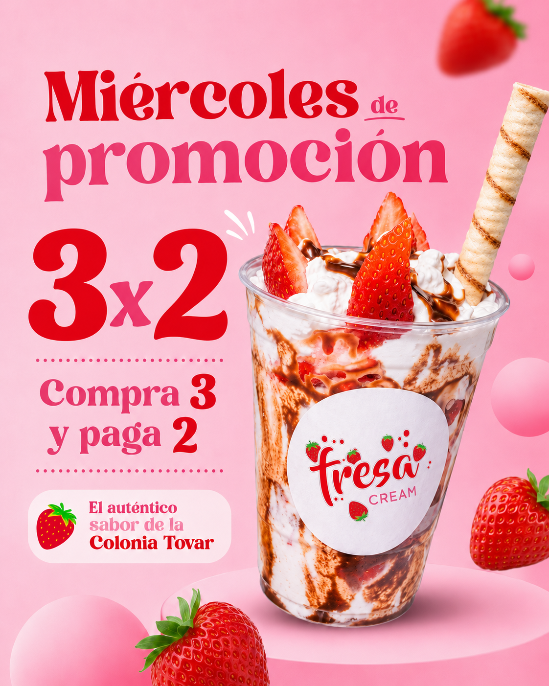 Miércoles 3x2 FresaCream